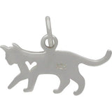 Adorable Cat Charm With Heart