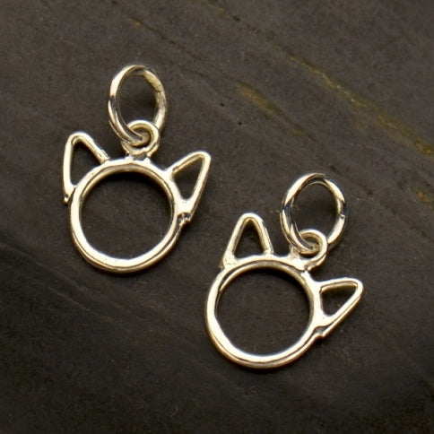 Adorable Tiny Cat Head With Ears Charms