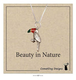 Tropical Island Toucan Necklace with Colorful beak