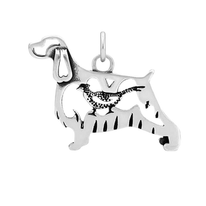 English Springer Spaniel Pendant, Body With Pheasant