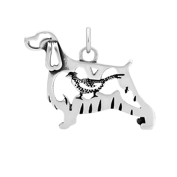 English Springer Spaniel Pendant, Body With Pheasant